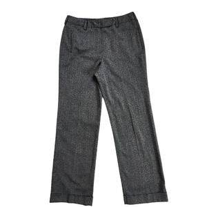 Larry Levine Women's Size 10 Dress Pants Trousers Career White Black Herringbone